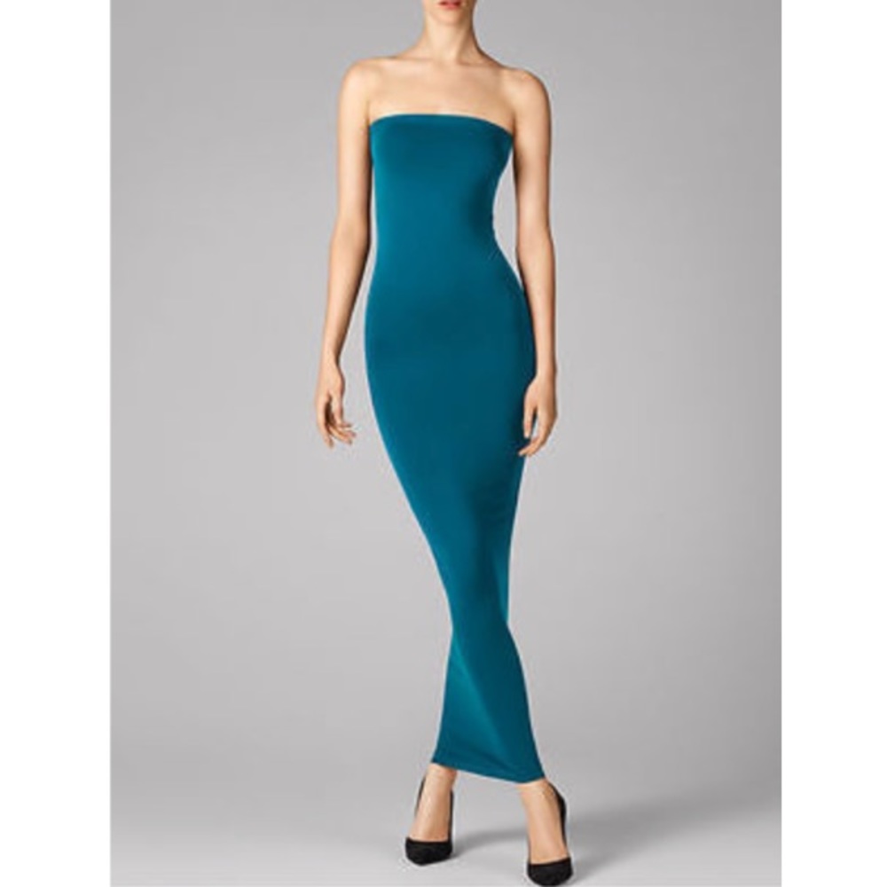 NWT WOLFORD FATAL TUBE DRESS in TURQUOISE BLUE Size: S